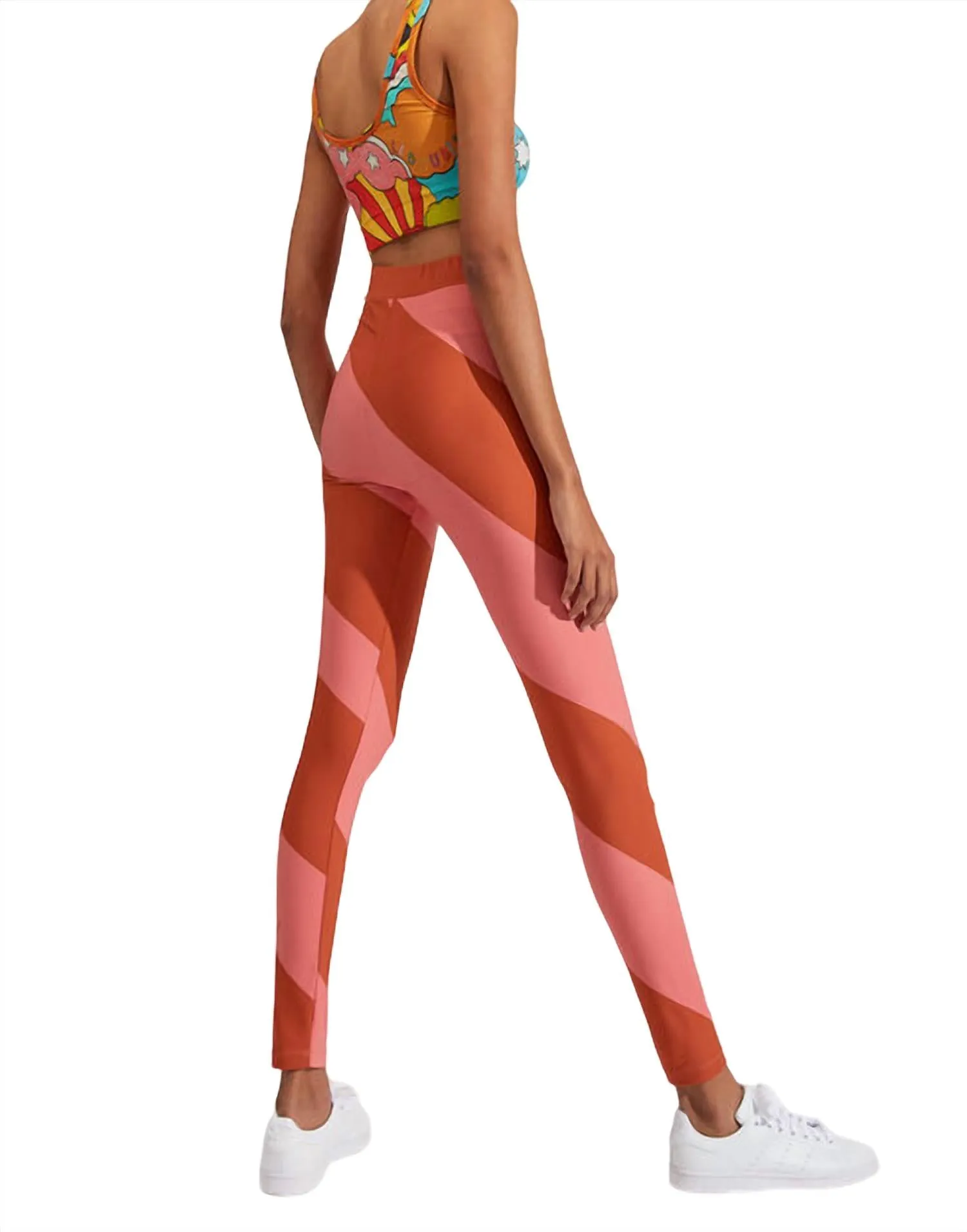 Striped Legging In Pink-Brown