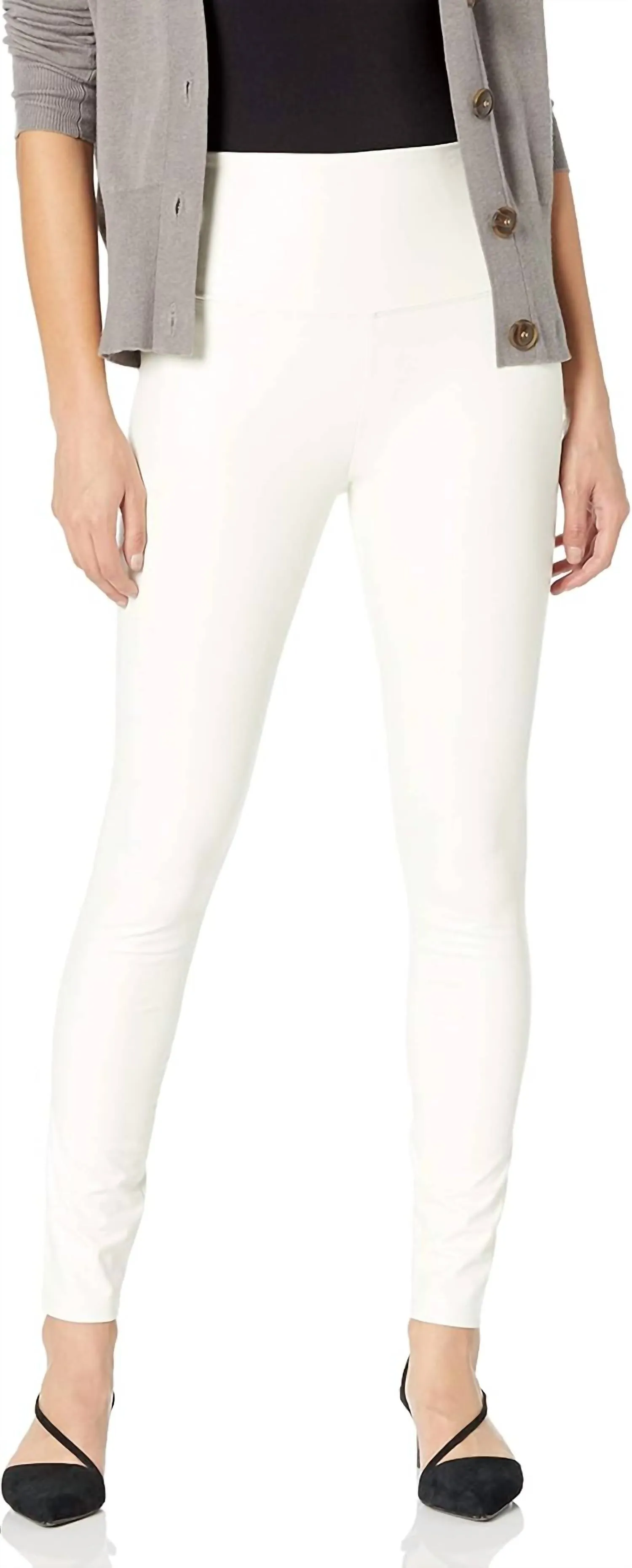 Textured Vegan Leather Leggings In Snow White
