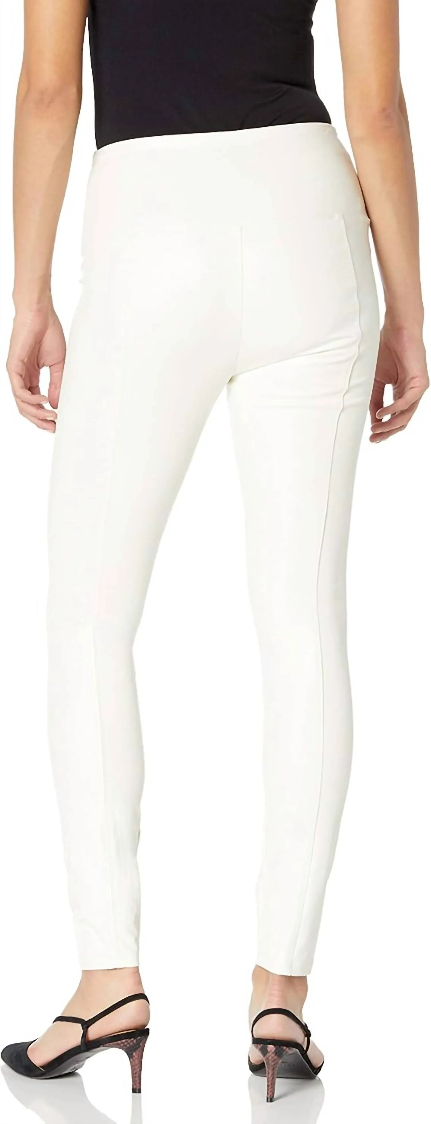 Textured Vegan Leather Leggings In Snow White