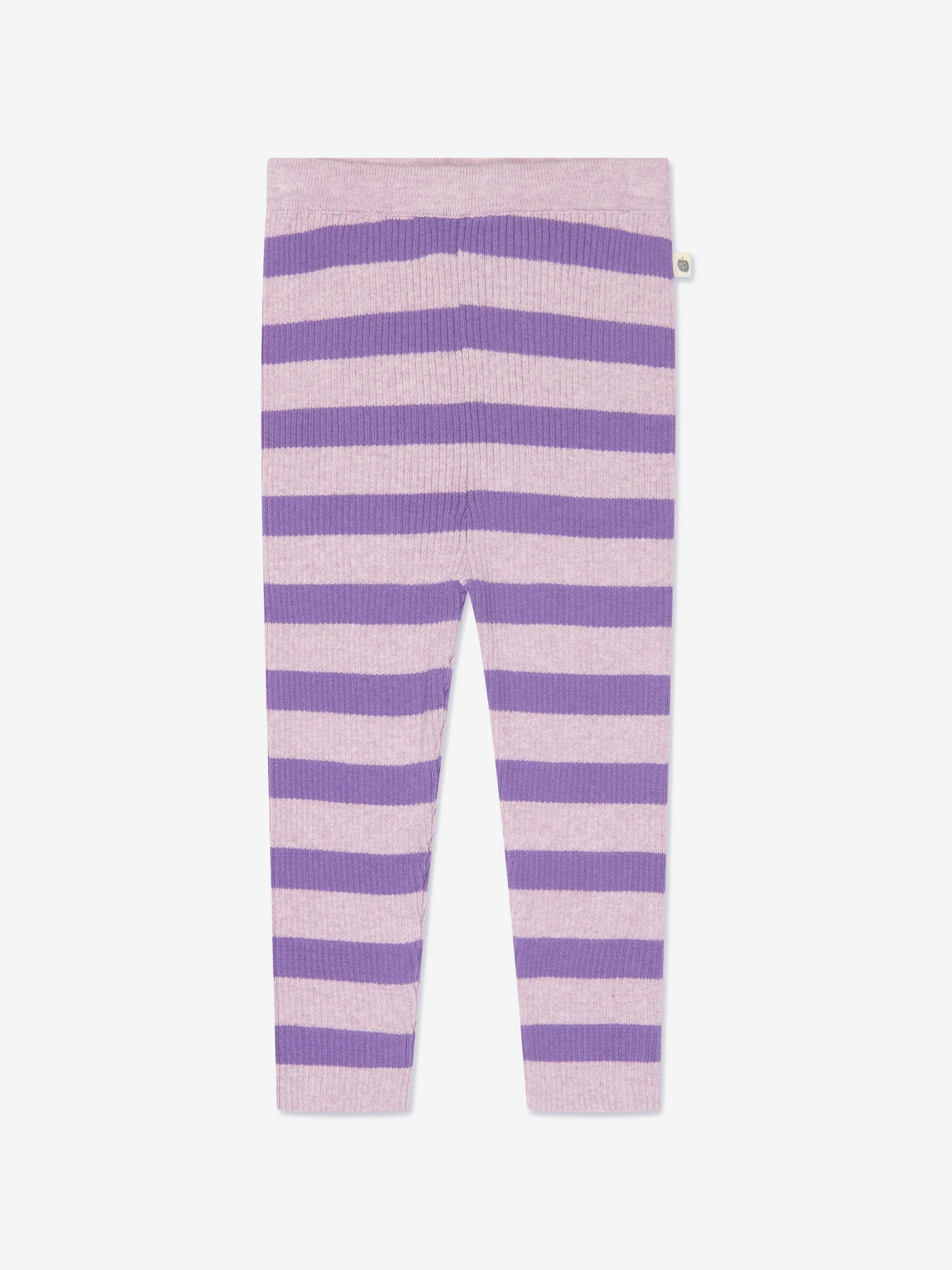The Bonnie Mob Baby Girls Cashmere Knit Leggings in Purple