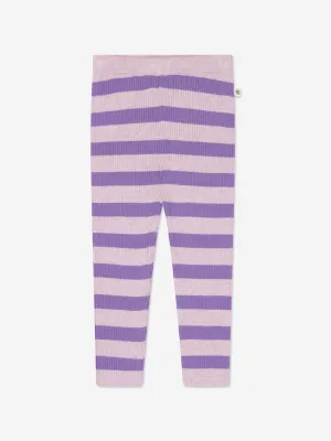 The Bonnie Mob Baby Girls Cashmere Knit Leggings in Purple