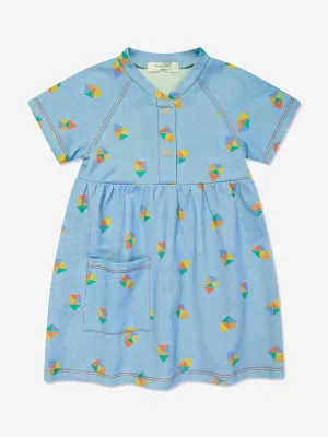 The Bonnie Mob Girls Mermaid Beach Denim Pocket Dress in Blue