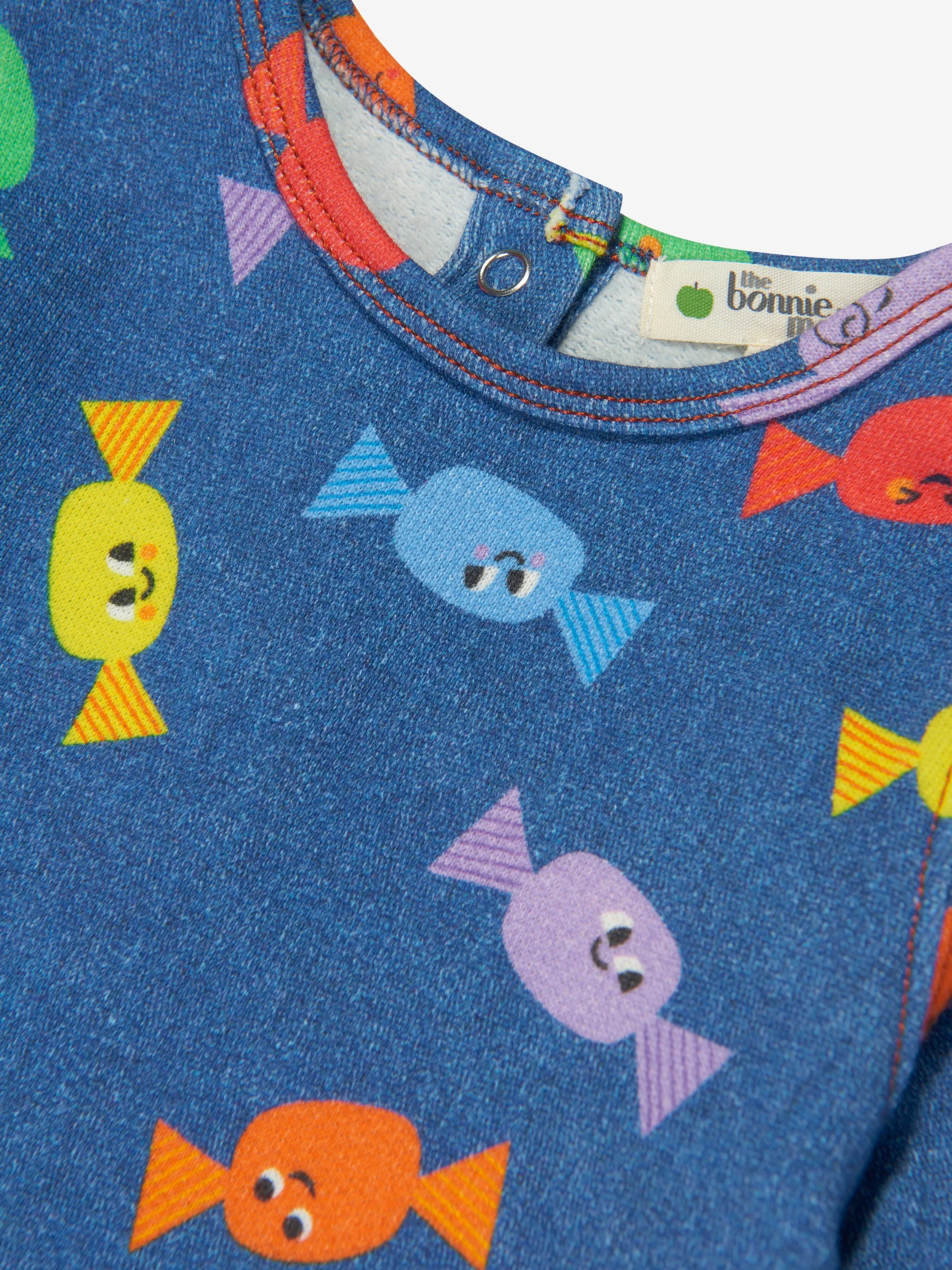 The Bonnie Mob Girls Sweetie Denin Dress in Blue