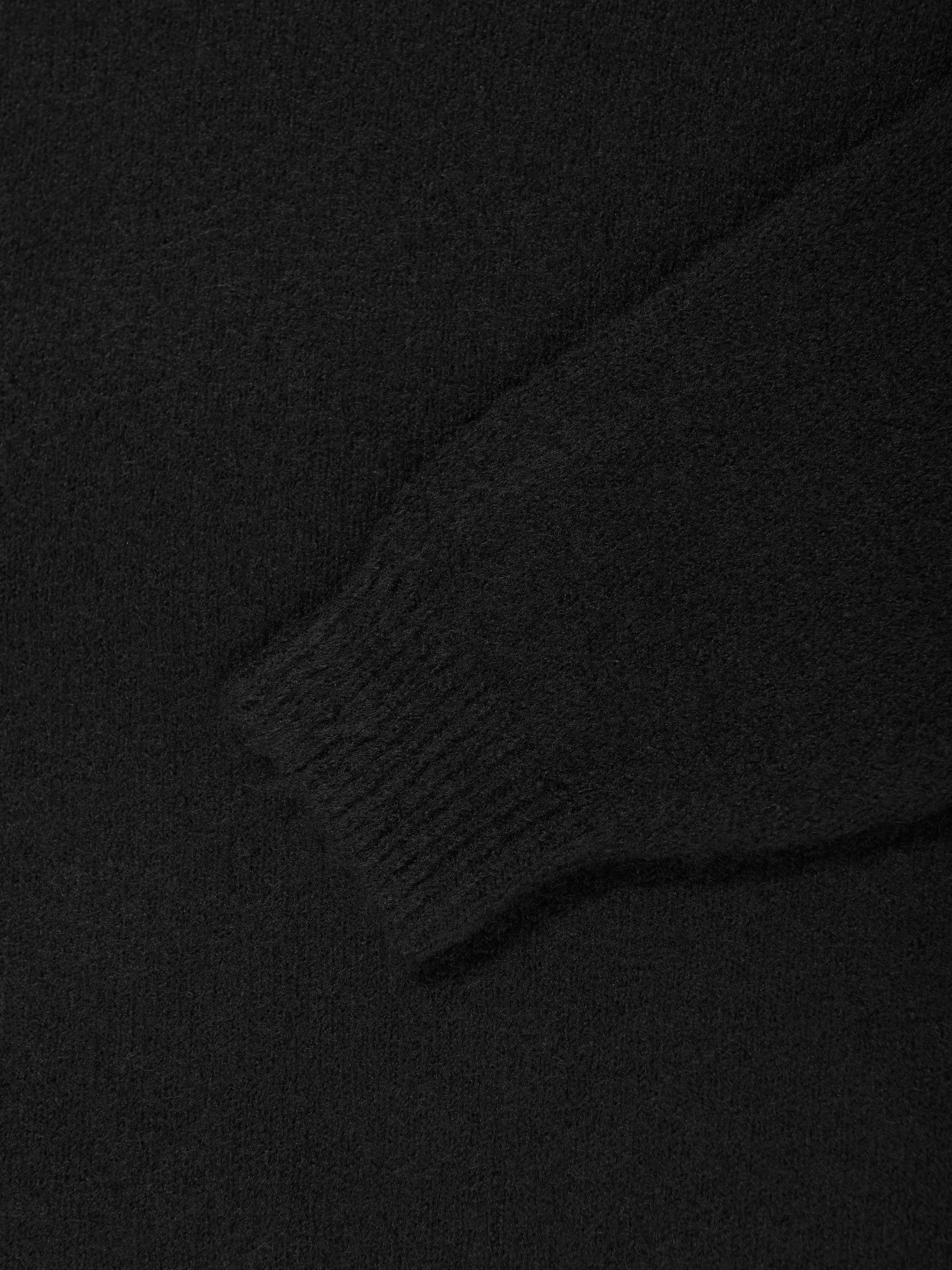The Couture Club Kids Fluffy Knit Emblem Jumper in Black
