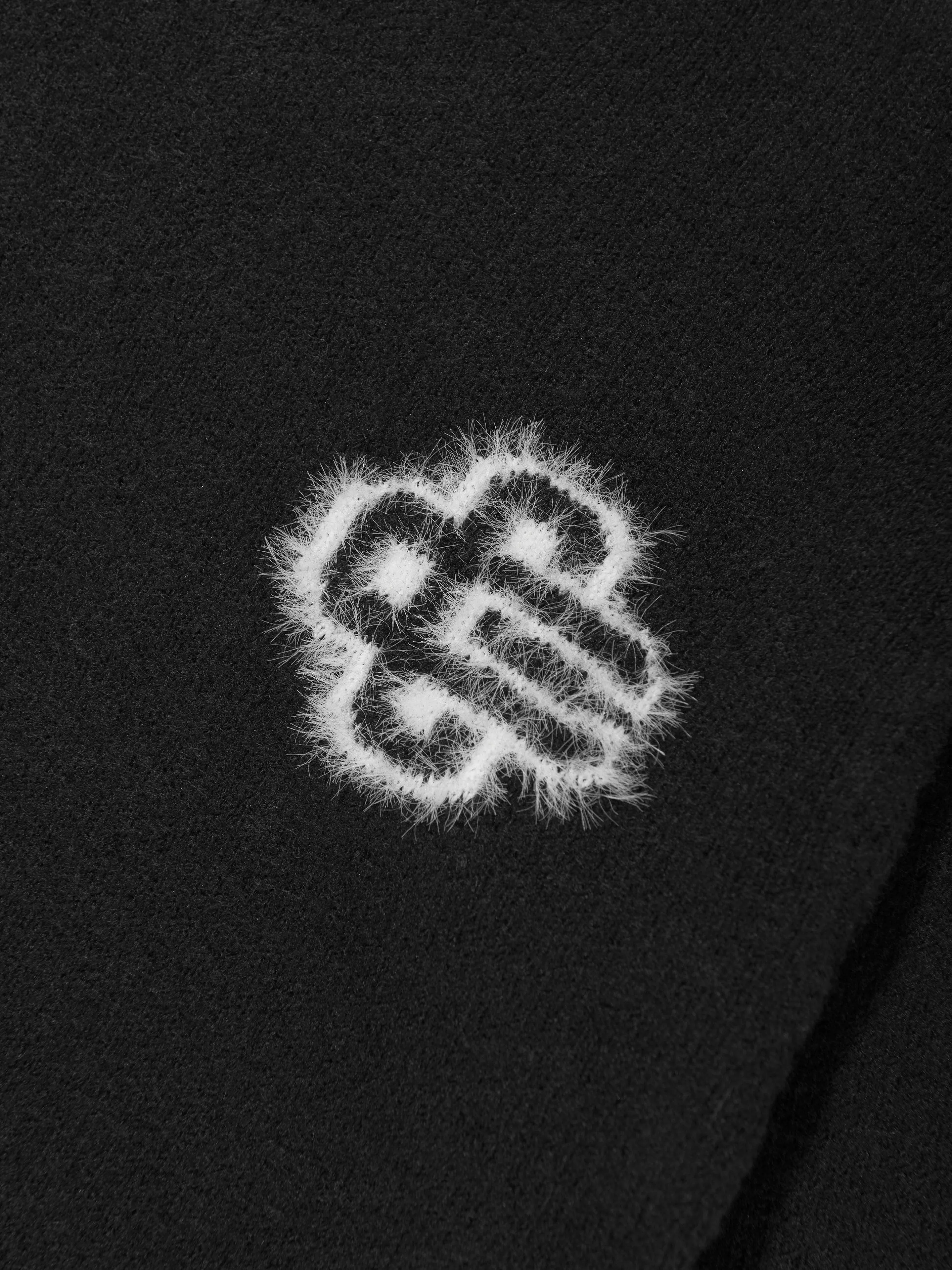 The Couture Club Kids Fluffy Knit Emblem Jumper in Black