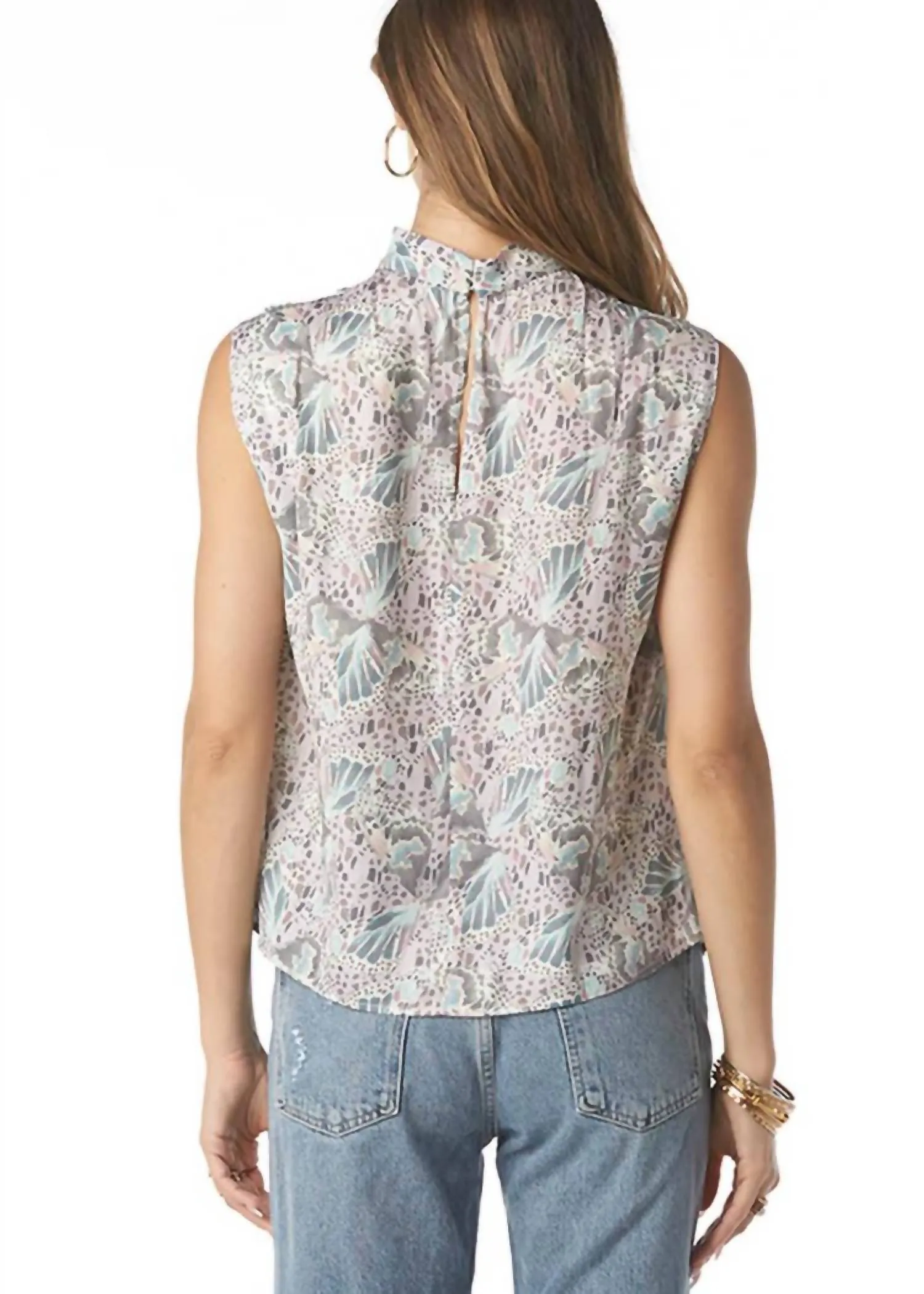 Tierney Top In Pebble Butterfly