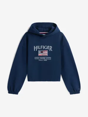 Tommy Hilfiger Girls Sequin Flag Hoodie in Navy