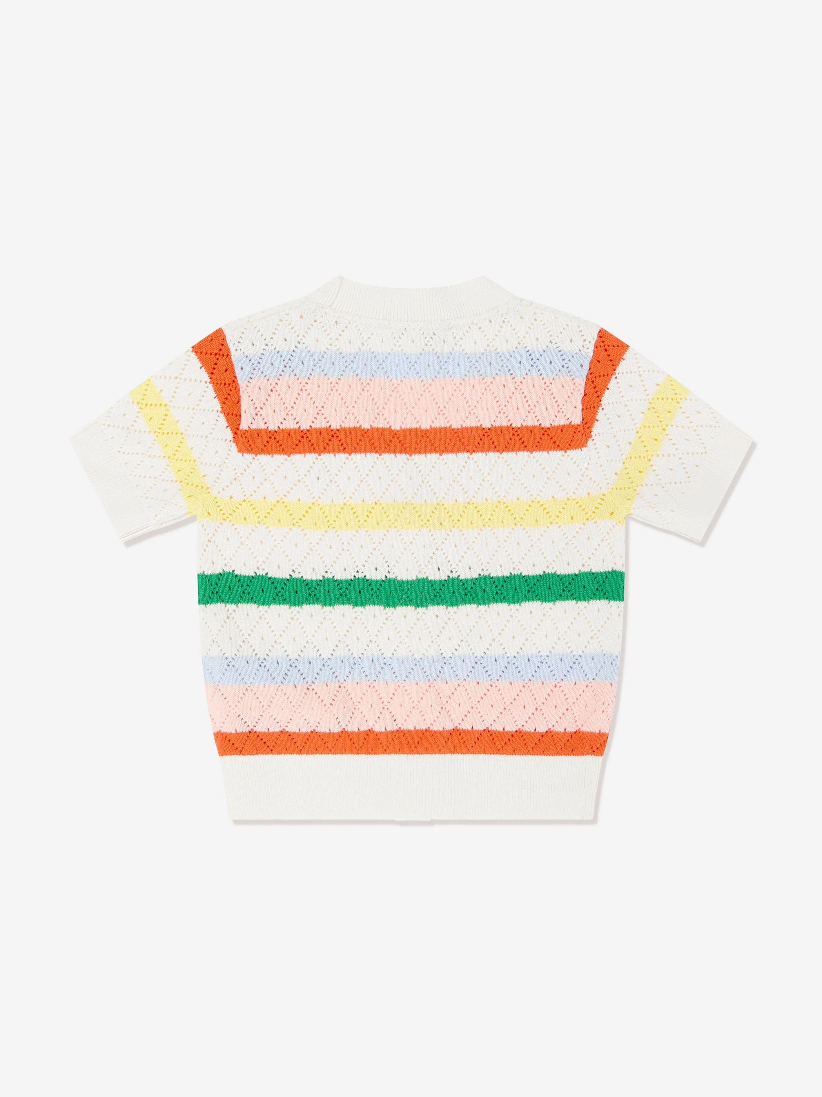 Tommy Hilfiger Girls Striped Crochet Cardigan in Multicolour