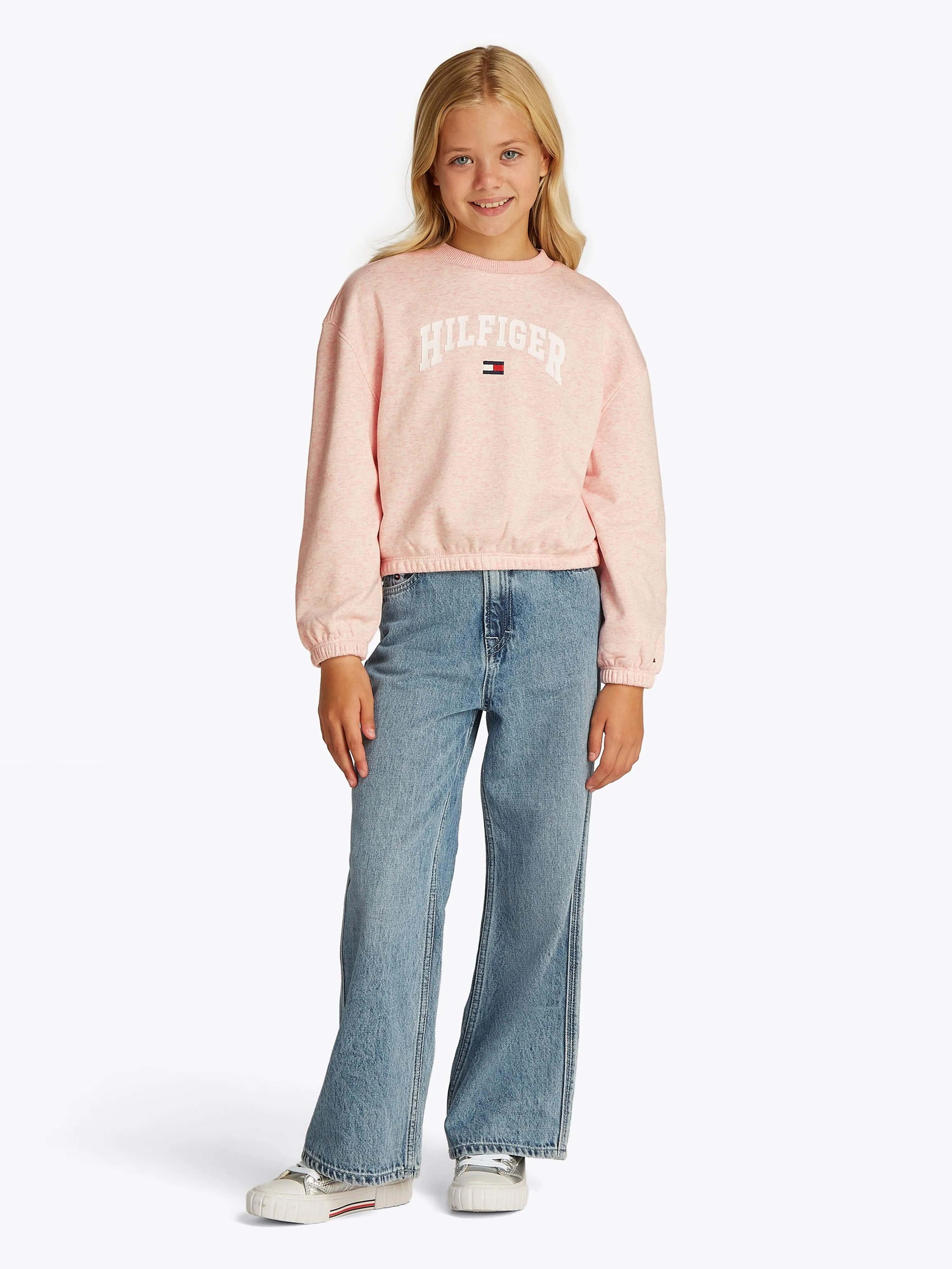 Tommy Hilfiger Girls Varsity Sweatshirt in Pink