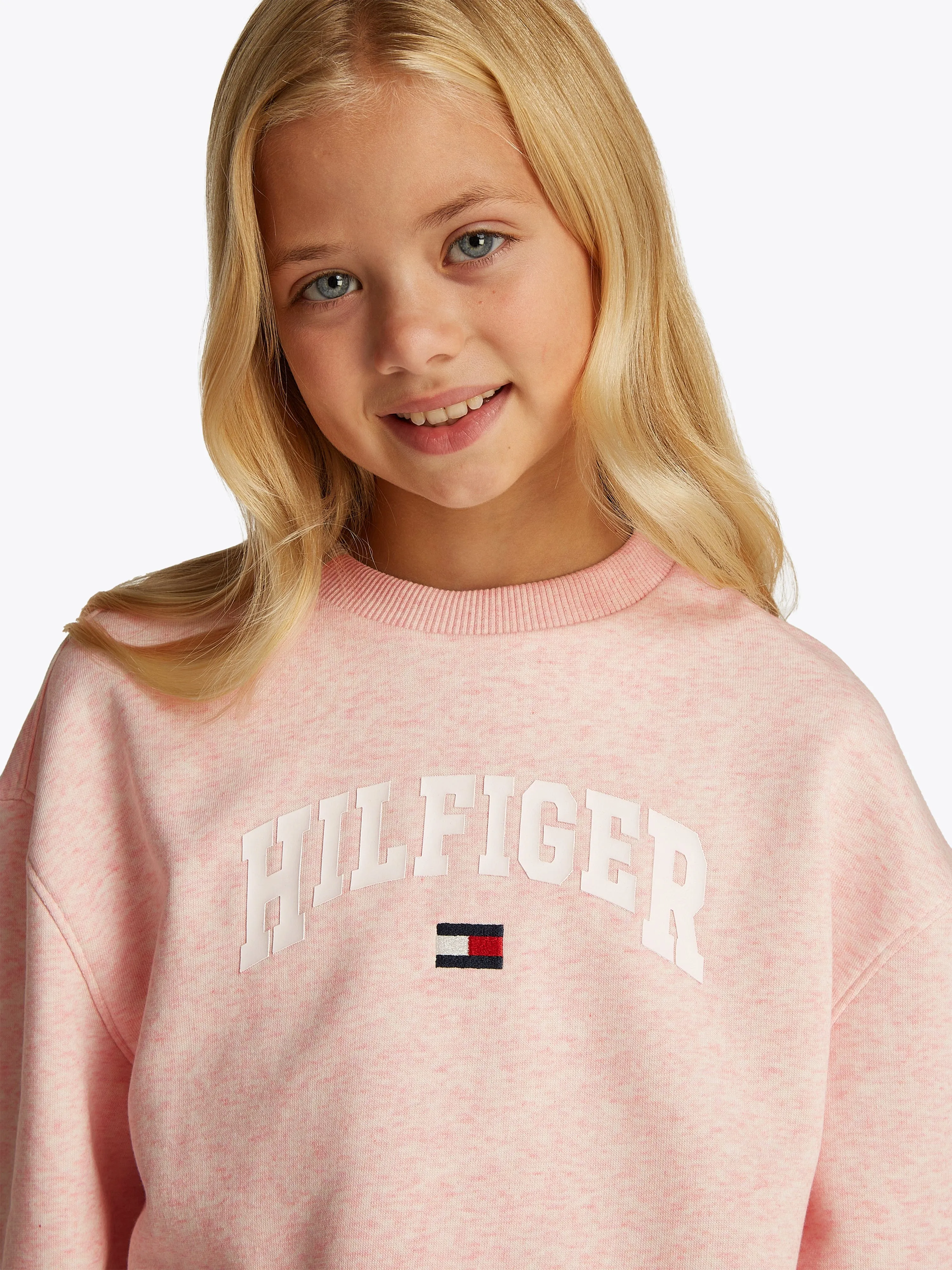 Tommy Hilfiger Girls Varsity Sweatshirt in Pink