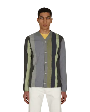 V-Neck Striped Cardigan Black