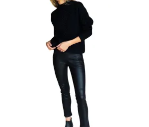 Vegan Leather Leggings In Black