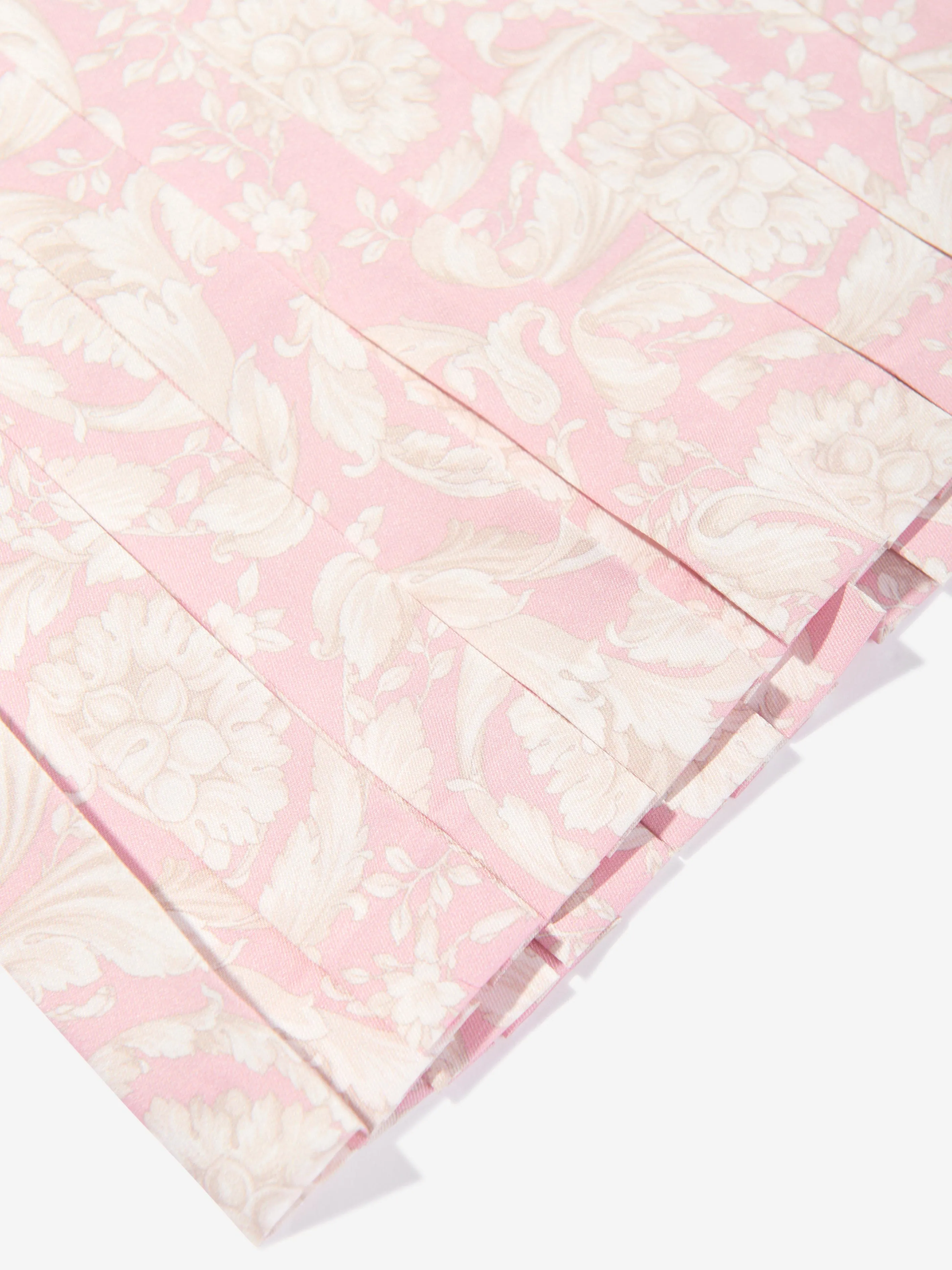 Versace Girls Barocco Pleated Skirt in Pink