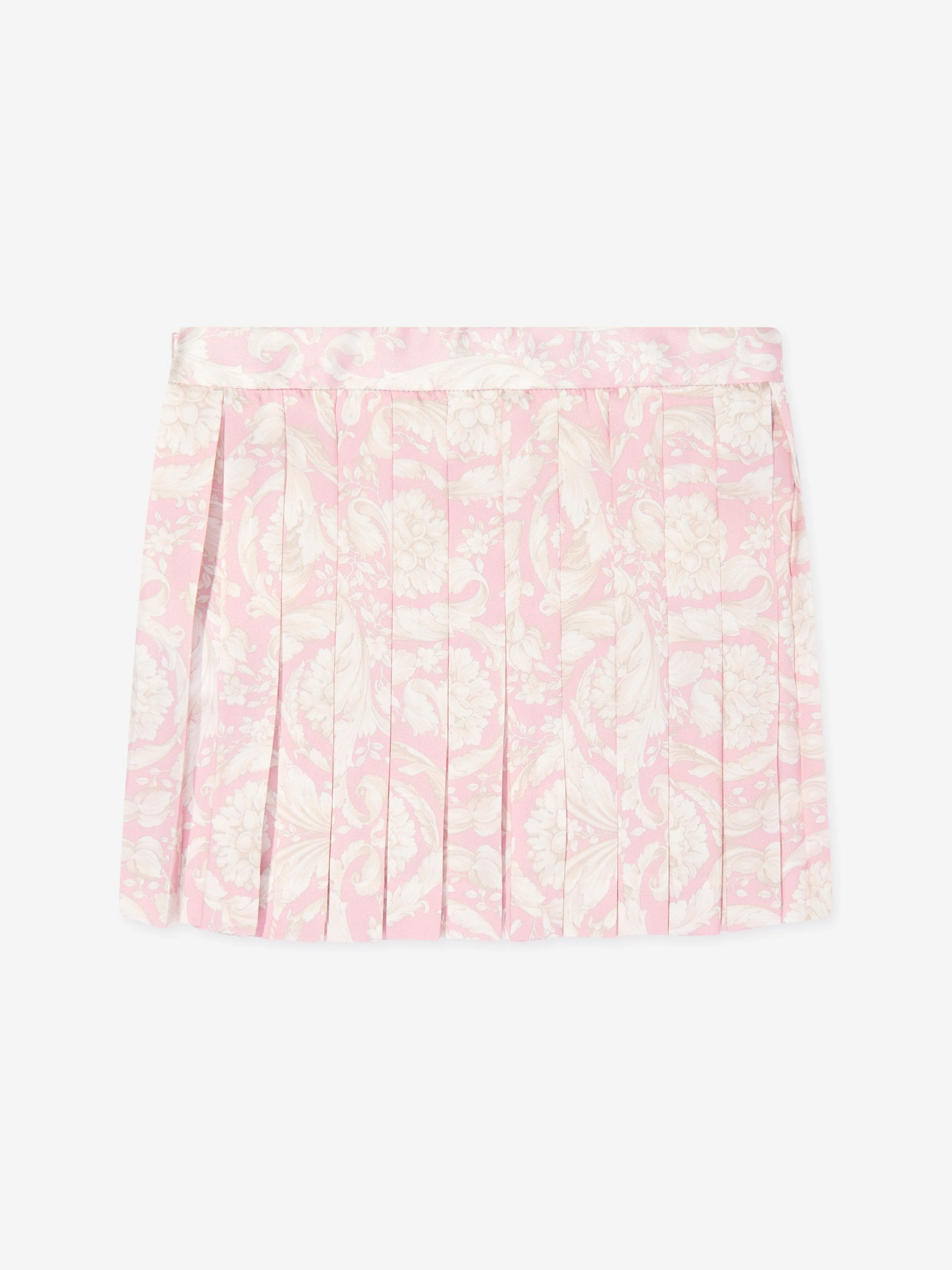 Versace Girls Barocco Pleated Skirt in Pink