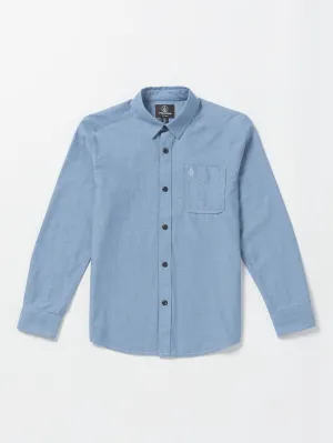 Volcom Play Date Knight Long Sleeve Shirt (Age 8-14) Chambray Volcom