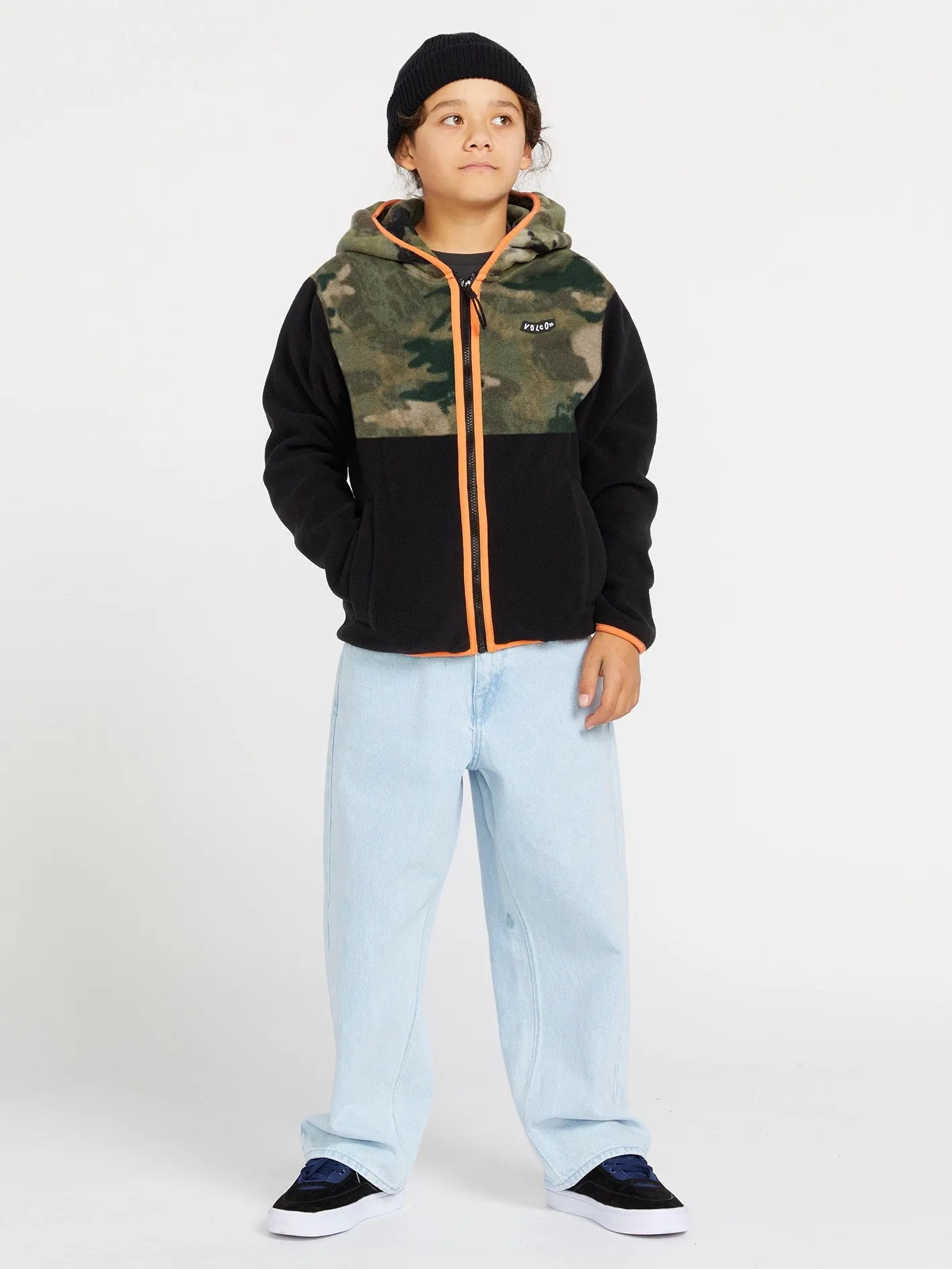 Volcom Polar Fleece Zip Boys Jacket (Age 8-14) Camouflage Volcom