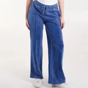 Washed Contrast Waistband Wide Leg Jogger