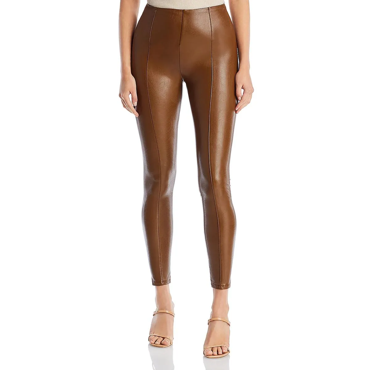 Womens Faux Leather High Waist Leggings