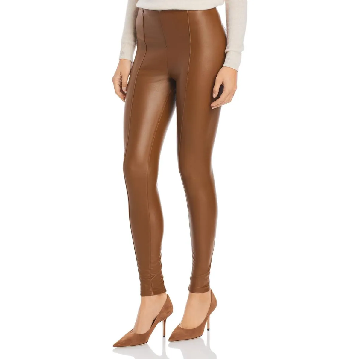 Womens Faux Leather High Waist Leggings