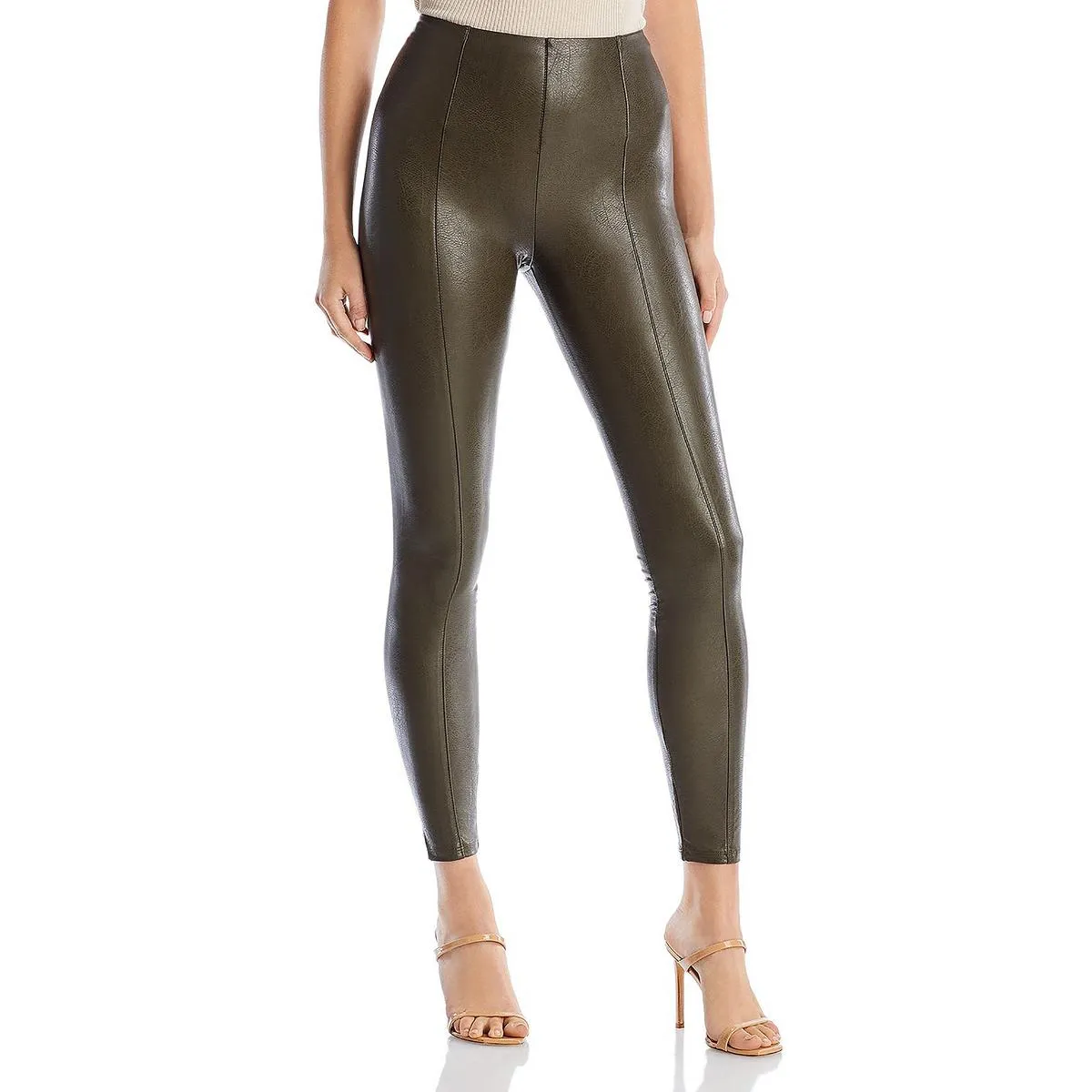 Womens Faux Leather High Waist Leggings