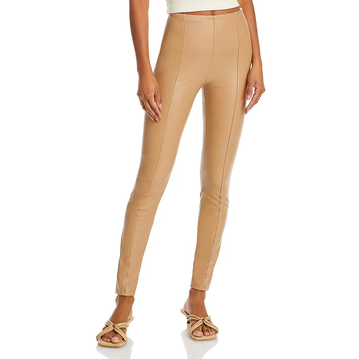 Womens Faux Leather High Waist Leggings