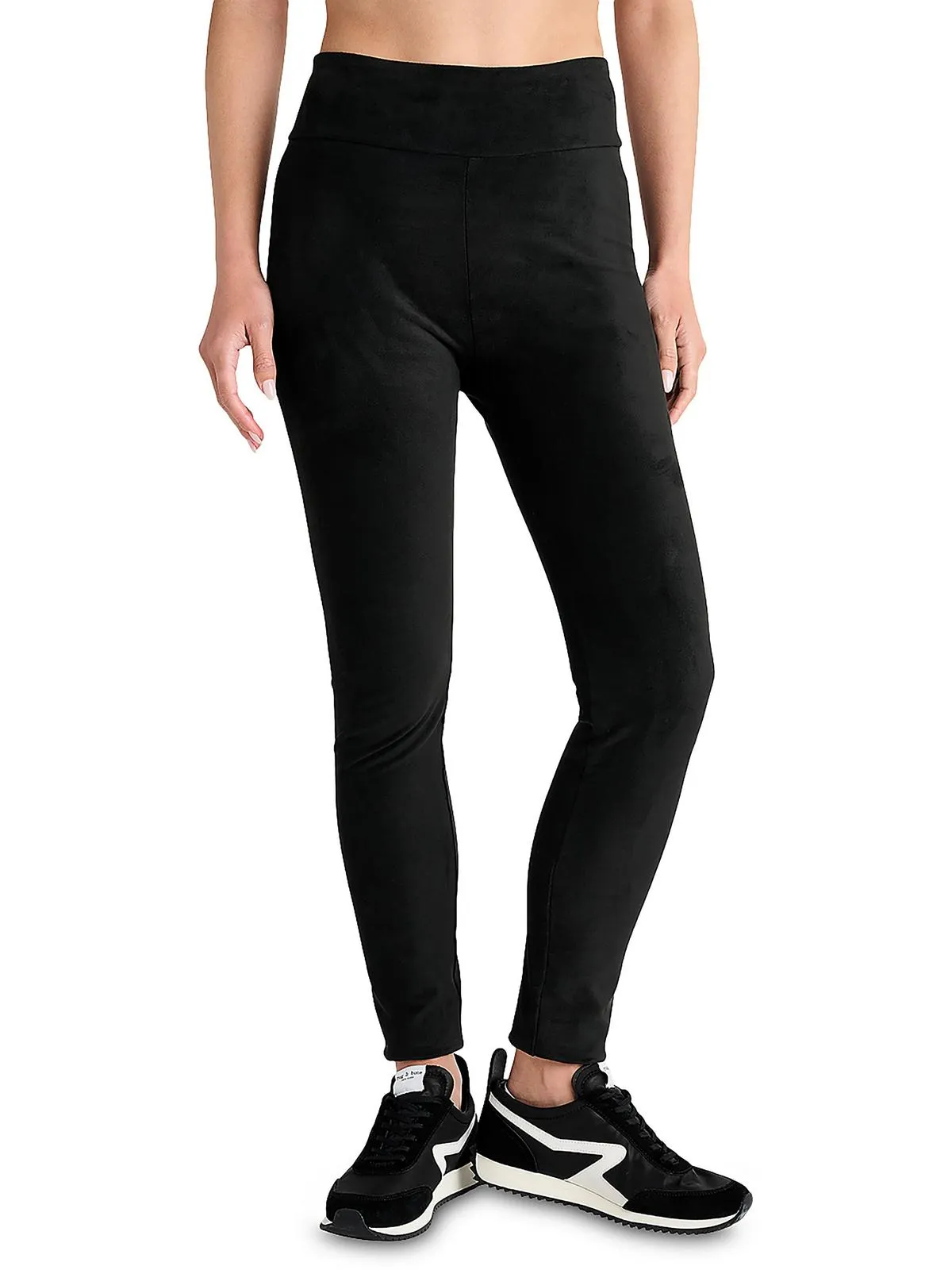 Womens Faux Suede Stretch Leggings