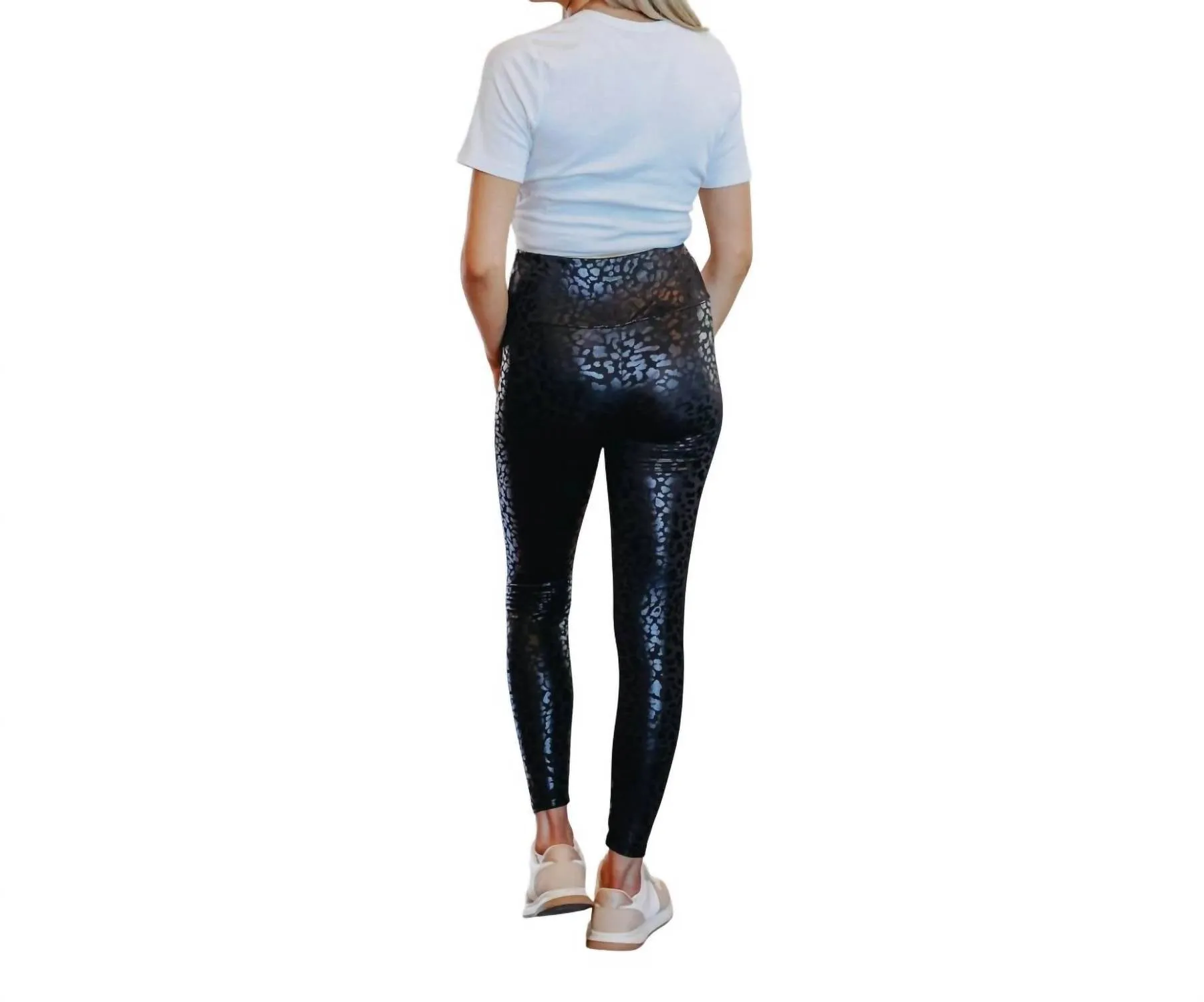 Women's Leopard Leggings In Black