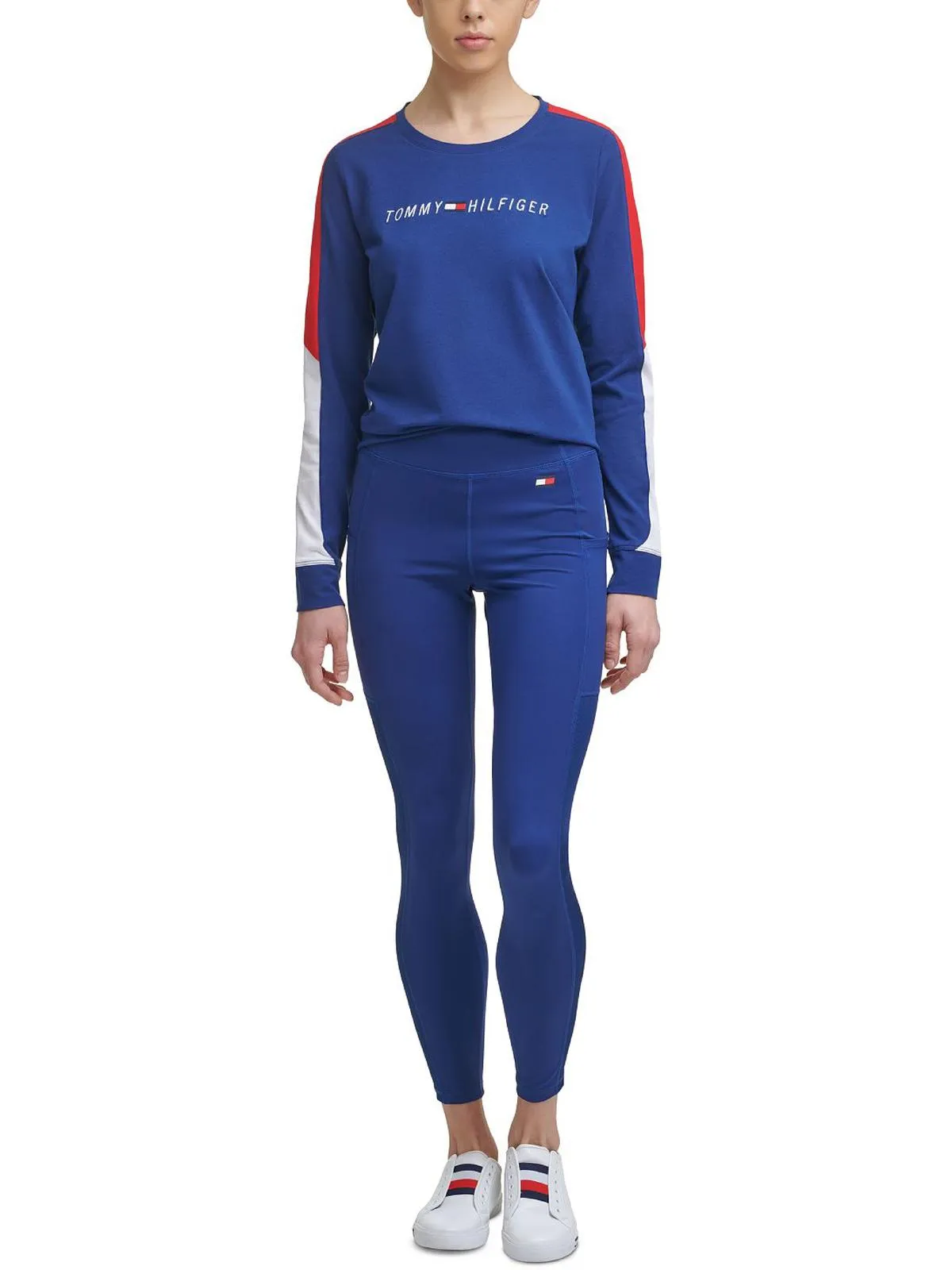 Womens Ribbed Inset High Rise Athletic Leggings