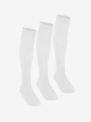 Zeco Girls School Knee High Socks (3 Pack) in White