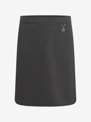 Zeco Girls School Lycra Heart Skirt in Grey