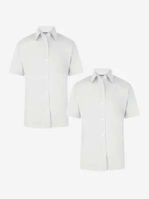 Zeco Girls School Short Sleeve Blouse Twin Pack in White