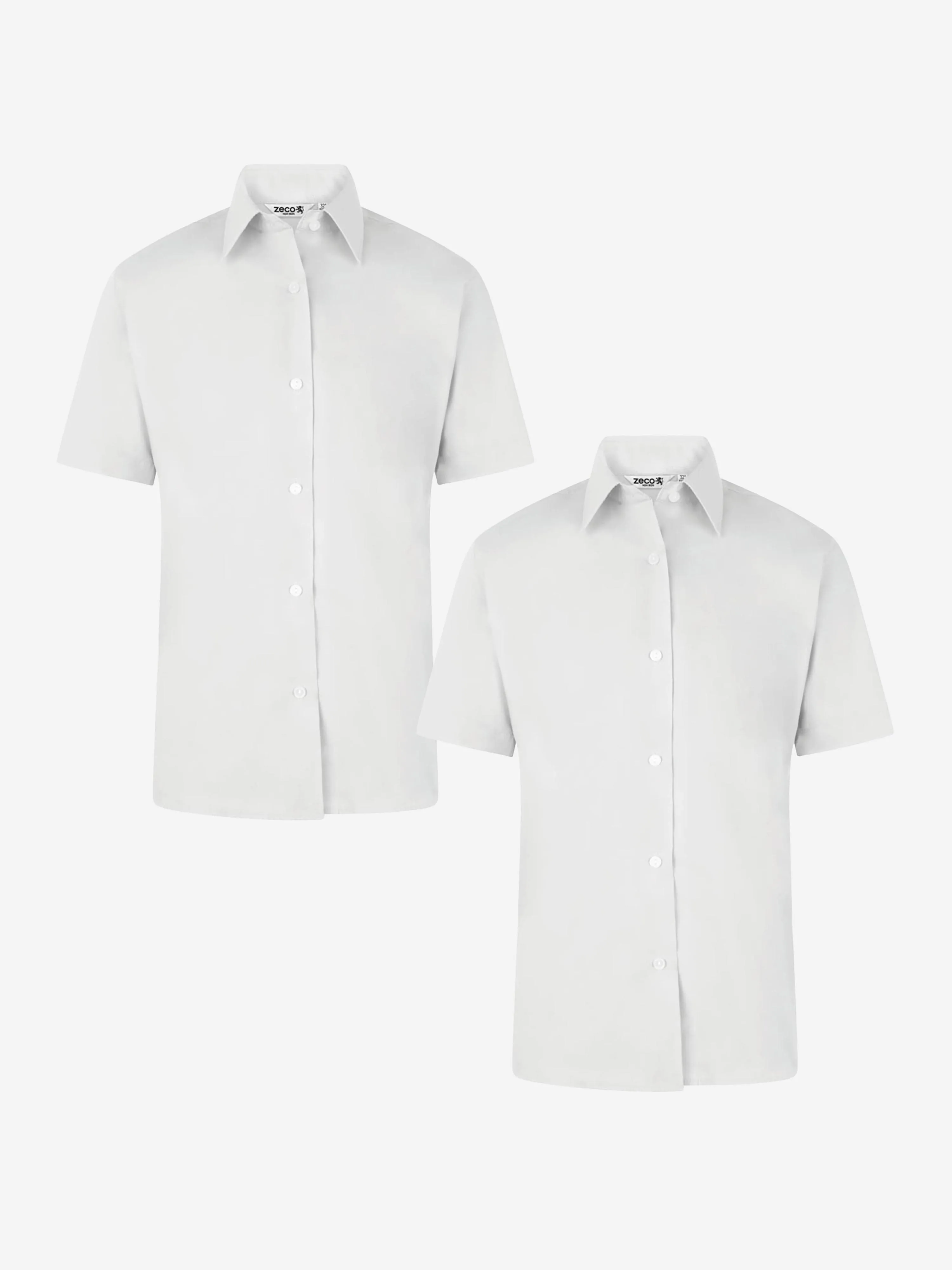 Zeco Girls School Short Sleeve Blouse Twin Pack in White