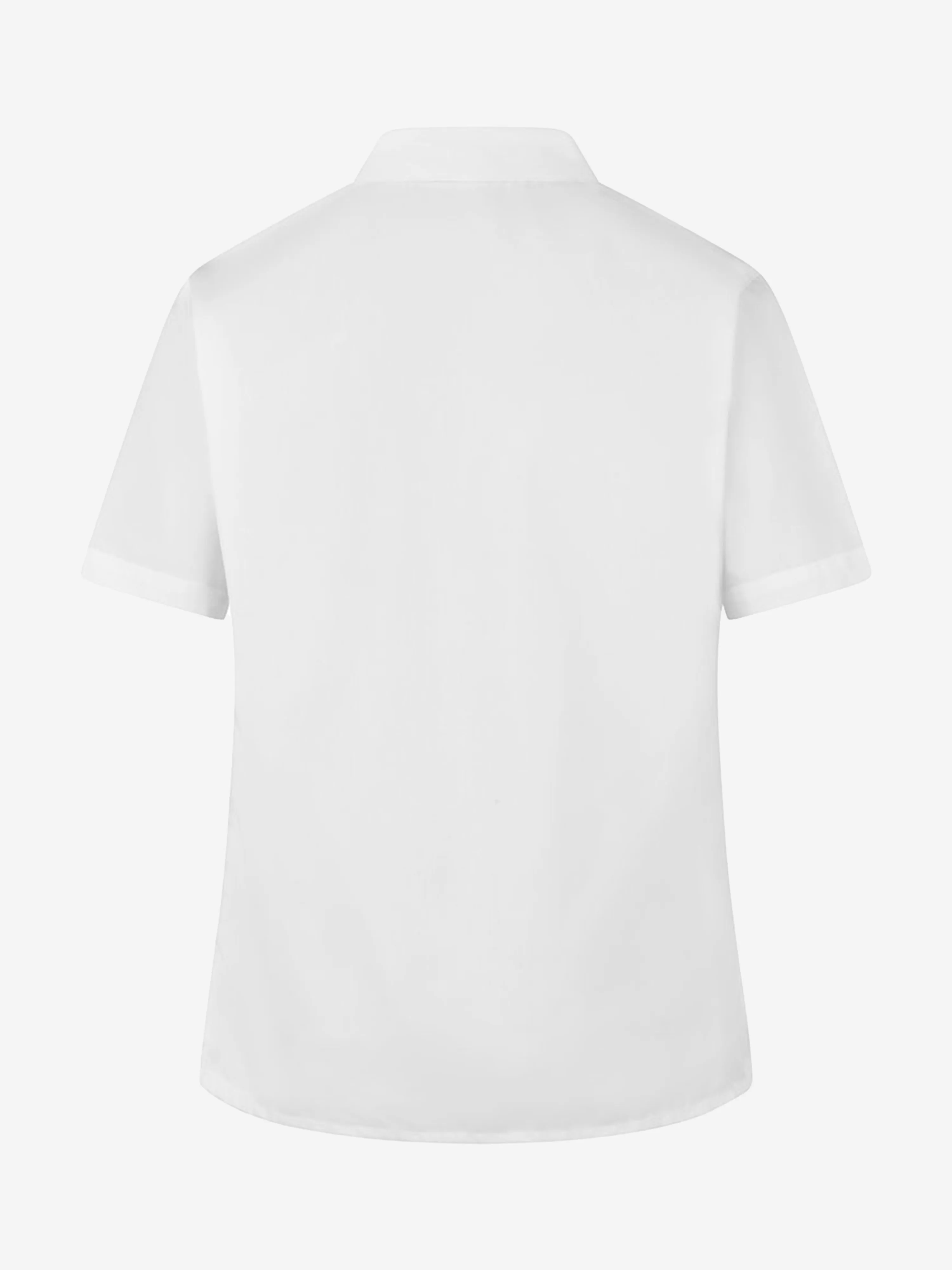 Zeco Girls School Short Sleeve Revere Collar Blouse Twin Pack in White