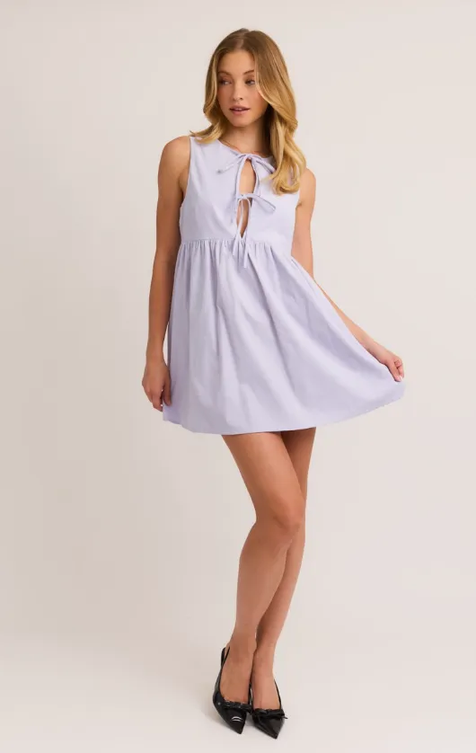 Zuri Tie Detail Sleeveless Baby Mini Dress
